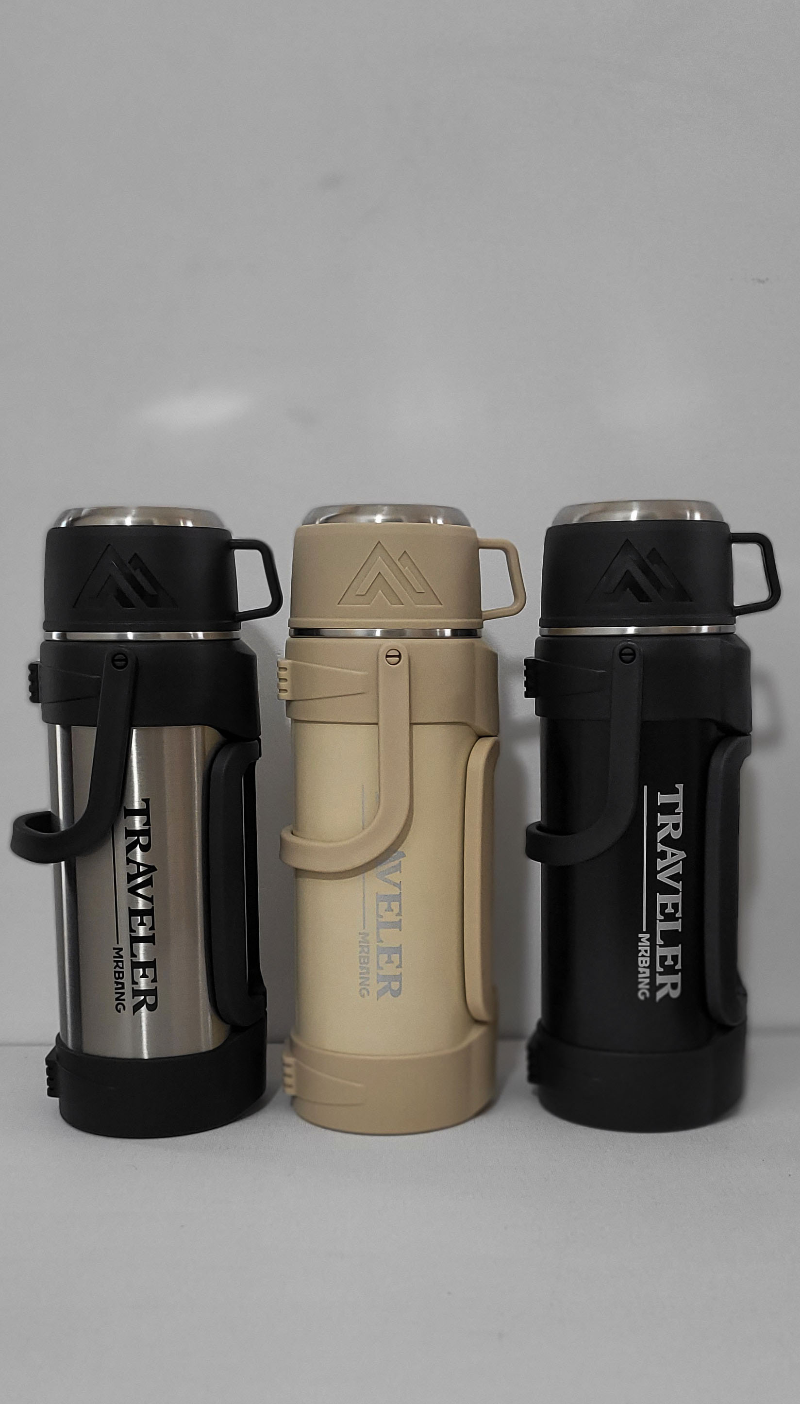فلاسک وکیوم ۲ لیتری AMSZM مدل TRAVELER — استیل ۳۱۶ دوجداره عایق خلأ بنددار حرفه‌ای
